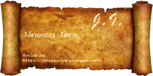 Jánossy Imre névjegykártya