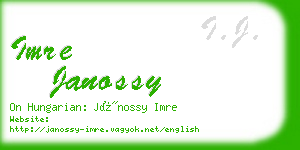 imre janossy business card